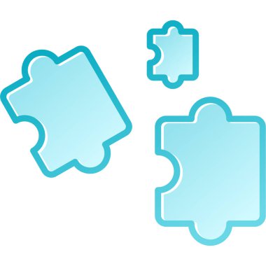 Beyaz arkaplanda izole edilmiş bulmaca parçaları, vektör illüstrasyonu