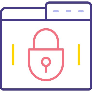 İnternet kilidi. Web simgesi basit illüstrasyon