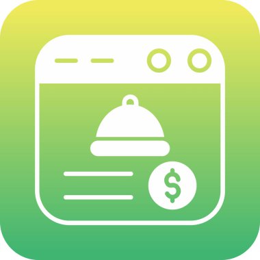 Çevrimiçi Gıda Düzeni web simgesi, vektör illüstrasyonu