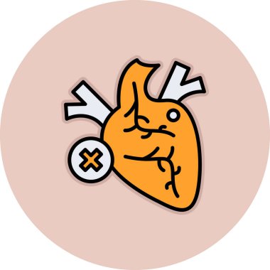 Dolu tasarım vektöründe insan kalbi simgesi