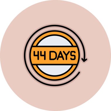 Beyaz arkaplanda 45 günlük simge izole edildi