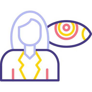 Kadın. Web simgesi basit illüstrasyon