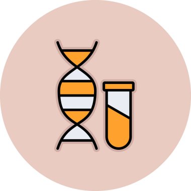 DNA molekül ikonu, renkli tasarım. vektör illüstrasyonu