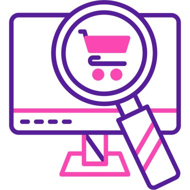 Arama motoru. Web simgesi basit illüstrasyon