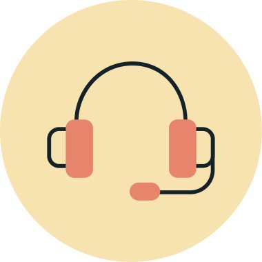 Kulaklık. Web simgesi vektör illüstrasyonu