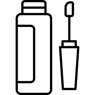 Diş macunu ikonlu plastik şişe, çizgi tarzı.