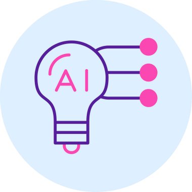 Yapay Zeka. Web simgesi basit illüstrasyon