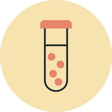 Test tübü simgesi, vektör illüstrasyonu