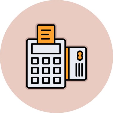 Hesap makinesi simgesi. Taslak hesap makinesi vektör renk düz izole