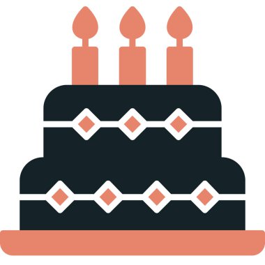 Kek. Web simgesi basit illüstrasyon