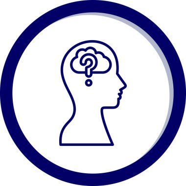 Düz dizaynlı baş vektör simgesine sahip beyin