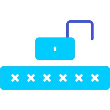 Parola renk simgesi vektörü. Giriş şifresi. izole edilmiş sembol çizimi