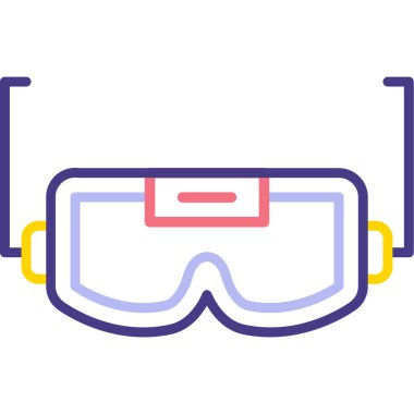 Sanal gerçeklik gözlüğü simgesi - taslak biçimi