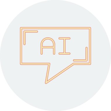 Metin baloncuklu izole satır sanat ai simgesi