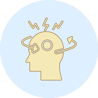 Ok ikonlu beyin. vektör illüstrasyonu