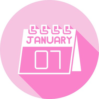 Ocak takvimi simgesi, vektör illüstrasyonu