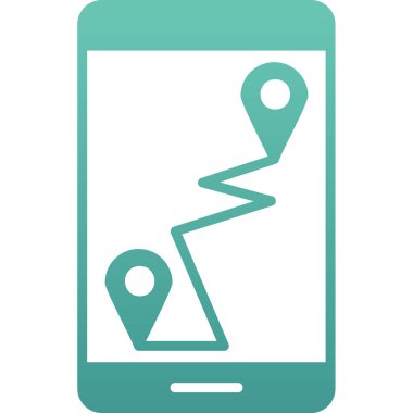 Harita işaretleyici simgesi. vektör biçimi iki renkli düz simge, yuvarlak açılar, yumuşak mavi renkler, beyaz arkaplan.