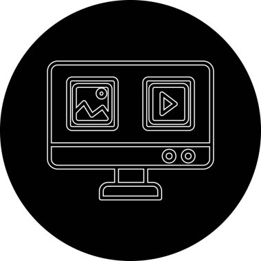 Video simgesinin vektör illüstrasyonu