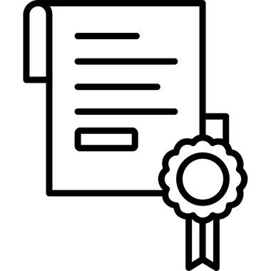 Sertifika. Web simgesi basit illüstrasyon