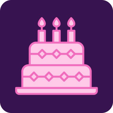 Kek. Web simgesi basit illüstrasyon