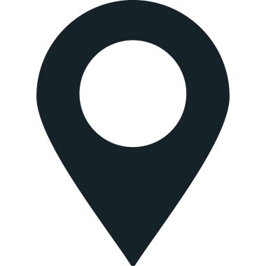 Konum glif düz vektör simge