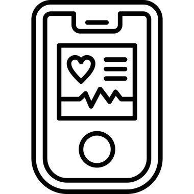 kalp sembolü vektör dizaynlı akıllı telefon