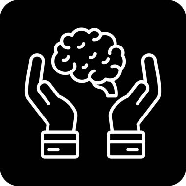 Beyin. Web simgesi basit illüstrasyon