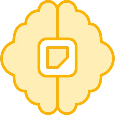 Beyin zihin beyin simgesi dış hatlar biçiminde