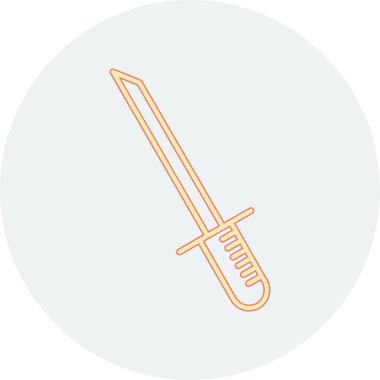 Kılıç simgesi. İnce çizgi tasarımı. vektör illüstrasyonu.