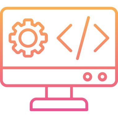 Kodlama. Web simgesi basit illüstrasyon