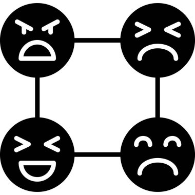 Gülümseyen kızgın bir ifade. vektör illüstrasyonu