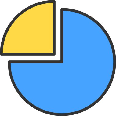 turta grafiği simgesi doldurulmuş ana hatlar biçiminde