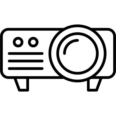 Projektör vektör simgesi. Basit tasarım