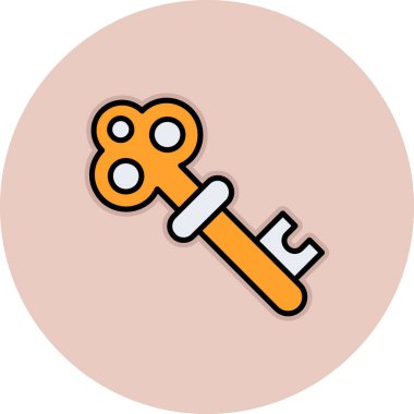 Anahtar Düz Vektör Simgesi Tasarımı