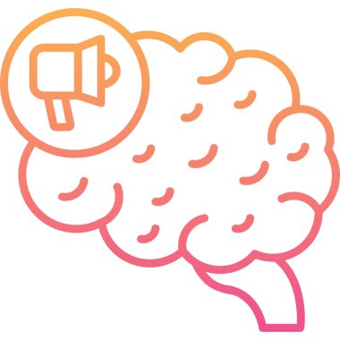 Beyin. Web simgesi basit illüstrasyon