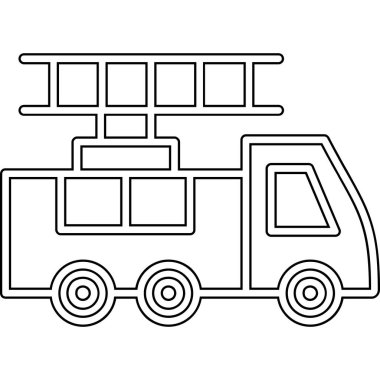 Otobüs simgesi. Web için kamyon vektör simgelerinin özet çizimi