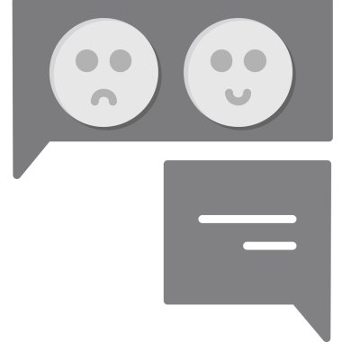 Gülümseme simgesi ve vektör illüstrasyonlu konuşma balonu