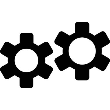 cogwheel düz vektör simgeleri