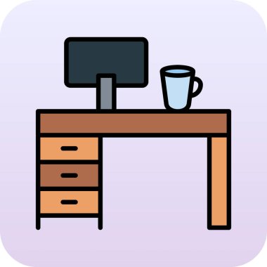 bilgisayar ve kitap vektör illüstrasyon tasarımlı masaüstü