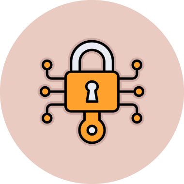 asma kilit ikon vektör çizimi