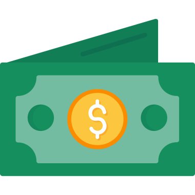 Dolar Düz Vektör Simgesi Tasarımı