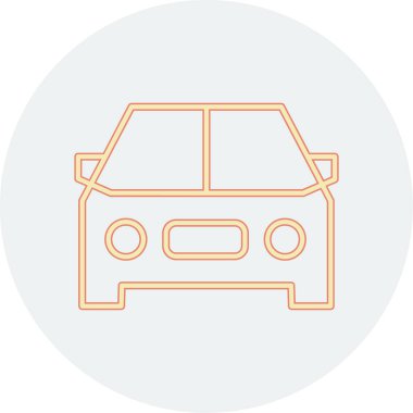 araba vektörü renk çizgisi simgesi