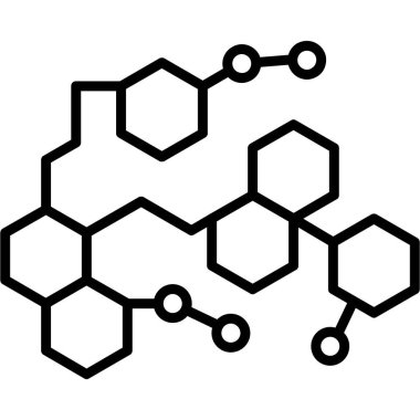Molekülün kimyasal ikonunun vektör çizimi