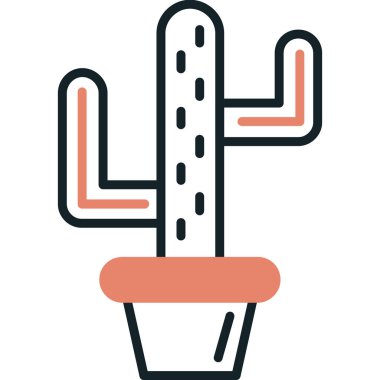 Kaktüs. Web simgesi basit illüstrasyon