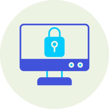 Bilgisayarlı bir kilidin vektör simgesi