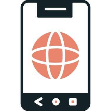 Cep telefonu. Web simgesi basit illüstrasyon