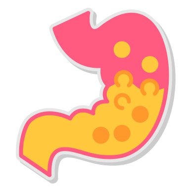 Çıkartma karikatür karalama stili mide ikonu çizimi