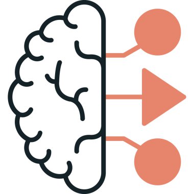 Beyin simgesi, vektör illüstrasyonu