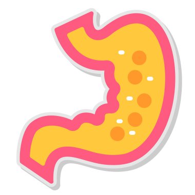 izole edilmiş mide ikonu vektör çizimi