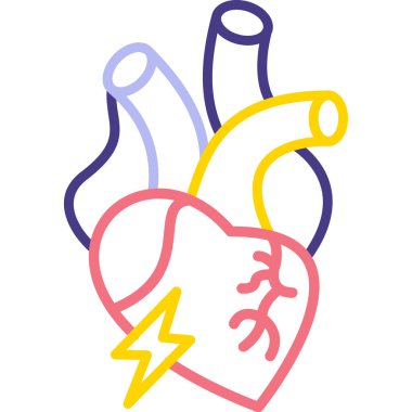 kalp yıldırım vektör illüstrasyon tasarımı